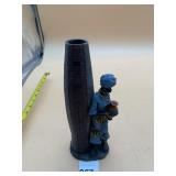 AFRICAN FIGURE VASE, RESIN CONSTRUCTION,