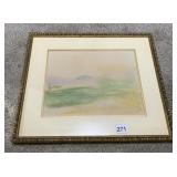 CURRO SIGNED LANDSCAPE PRINT, DATED 82, GILT
