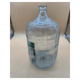 LARGE CLEAR GLASS CARBOY BOTTLE, MOLDED GRID