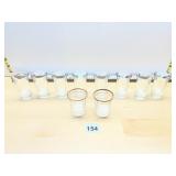 GLASS SHOT GLASSES, (8) PLAIN, (2) W/ GOLD RIM