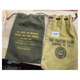 VTG CANVAS BANK MONEY BAGS (2), THE MINERS AND