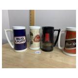 THERMO-SERV BEER MUGS, BUD LIGHT, PEARL,
