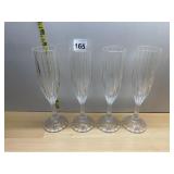 MIKASA W. GERMANY CRYSTAL CHAMPAGNE FLUTES (4).