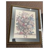 FRAMED FLORAL PRINT, JULY BOTANICAL, FRAMED