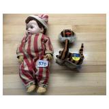 VTG CHARACTER DOLL W/ STRIPED PAJAMAS, DREAM PETS
