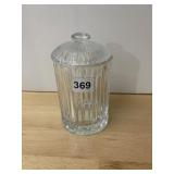CRYSTAL COVERED BOX, RIBBED DESIGN, 7 IN.
