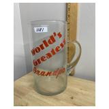 GLASS BEER MUG FEATURING WORLD