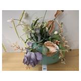 HIMARK GIFTWARE CERAMIC BOWL W/ ARTIFICIAL FLORAL