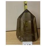 SMOKY QUARTZ CRYSTAL POINT, NATURAL FACETED FORM.