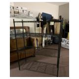 WIRE STORAGE SHELVING UNIT, BLACK FINISH, 4-TIER,