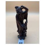 CHINESE CARVED WOOD FIGURE, ELDER W/ GOURD.