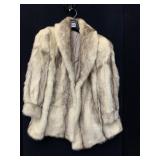 SELMA B. FURST VTG FUR COAT, LIGHT COLORATION W/