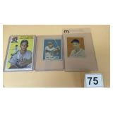 VTG BASEBALL CARDS (3) IN PROTECTIVE SLEEVES,
