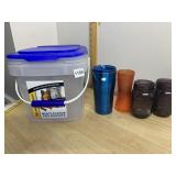 PLASTIC DOG TREAT BUCKET, SILVER BUFFALO