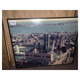 FRAMED AERIAL PHOTOGRAPH OF AN INDUSTRIAL POWER