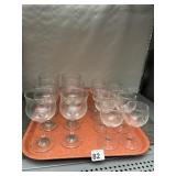 STEMMED GLASSES W/ ETCHED 