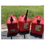 MIDWEST CAN GASOLINE CONTAINERS (3), 5 GALLON