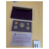 1991 UNITED STATES MINT PROOF SET, INCLUDES 5
