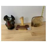 TURKEY FIGURAL CANDLE, GOLD-TONE NUMBER 1 TROPHY