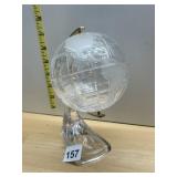 CRYSTAL CLEAR 24% LEAD CRYSTAL GLOBE, MADE IN