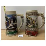 COORS BREWING COMPANY CERAMARTE BEER STEINS (2),
