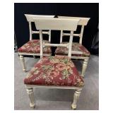 VTG DINING CHAIRS (3), CREAM PAINTED FINISH,