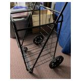 FOLDING UTILITY CART, BLACK WIRE FRAME, FOUR
