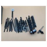ASSORTED DRILL BITS, JACOBS K3 CHUCK KEY