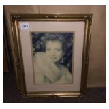 PORTRAIT PHOTOGRAPH OF WOMAN IN FUR STOLE, GILT