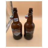 AMBER GLASS SWING-TOP BOTTLES FEATURING