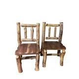 RUSTIC LOG CHAIRS, NATURAL FINISH, LIVE EDGE
