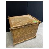 BAMBOO STORAGE CHEST, HINGED LID, SLATTED