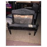 CAST IRON FIREPLACE INSERT, BLACK FINISH, ORNATE