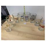 ASSORTED BEER GLASSES (8) INCL GUINNESS,