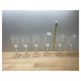VTG ETCHED CRYSTAL STEMWARE W/ TWISTED STEMS (6).