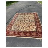 PERSIAN STYLE WOOL AREA RUG, FLORAL MEDALLION