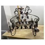 WROUGHT IRON GRAPE VINE CHANDELIER W/ THREE LIGHT