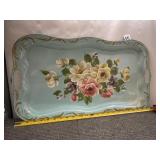 RECTANGULAR SERVING TRAY, LIGHT BLUE FINISH,