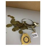 BRASS IDENTIFICATION TAGS (80+) ON RING, VTG