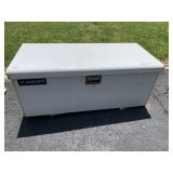 LUND TRUCK TOOL BOX, WHITE FINISH, HINGED LID.