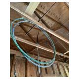 VTG HULA HOOPS (2), FLORAL PATTERN, METALLIC