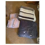 CALVIN KLEIN FLEECE BLANKET, STRIPED SHERPA