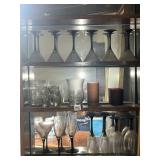 ASSORTED STEMWARE, MARTINI GLASSES W/ BLACK