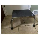 CHROME-FINISH STEP STOOL W/ BLACK NON-SLIP