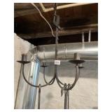 VTG WROUGHT IRON CHANDELIER, ADJUSTABLE RATCHET