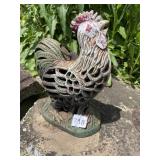 CAST IRON ROOSTER LANTERN.