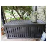 RESIN DECK BOX W/ HINGED LID, GALVANIZED METAL