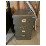 METAL TWO-DRAWER FILING CABINET, OLIVE DRAB