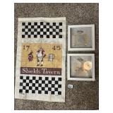 WILLIAMSBURG SHIELDS TAVERN LINEN WALL HANGING,