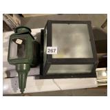 OUTDOOR LIGHT FIXTURES, INCLUDES GREEN METAL